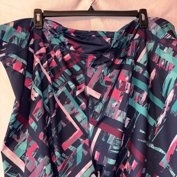 Woman Within Green and Pink Leggings Stretchy Full-Length - Picture 7 of 13